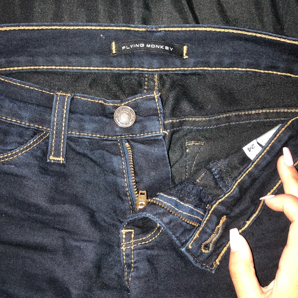 Flying Monkey Dark Blue Straight Leg Jeans